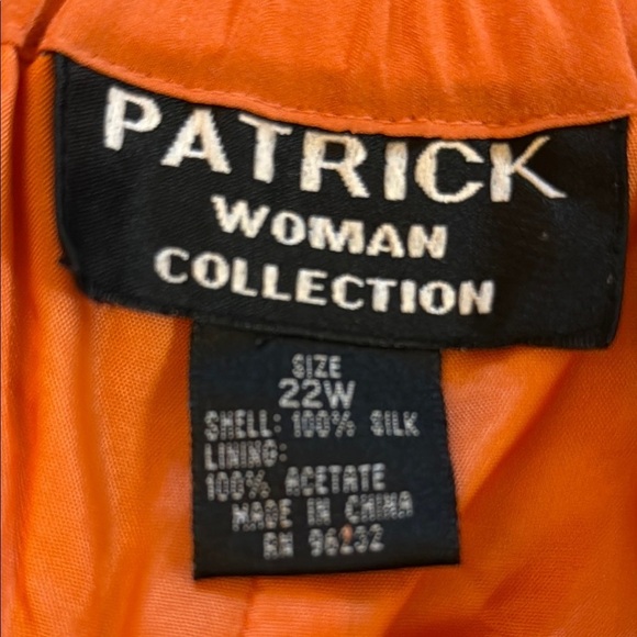 Patrick Woman Collection Vibrant Orange Pant 100% Silk #186 - Picture 5 of 6